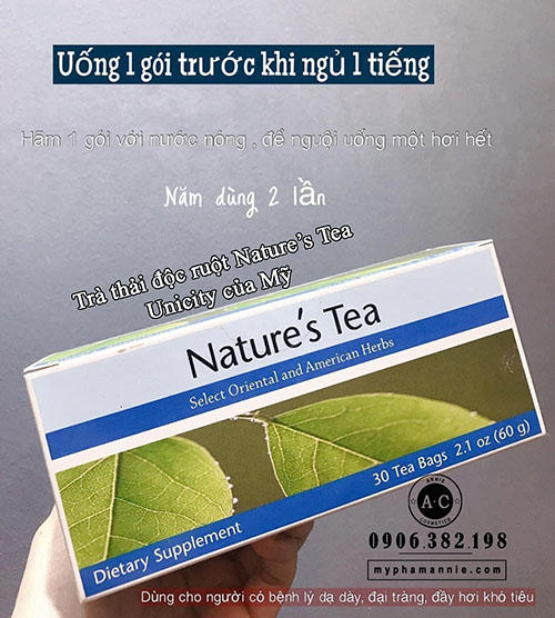 trà thải độc ruột nature's tea unicity