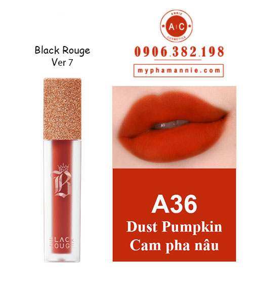 Son Black Rouge màu A36 Dust Pumpkin của Bảng màu son Black Rouge Ver 7